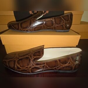 Tod's Dark Brown Crocodile-Embossed Loafers